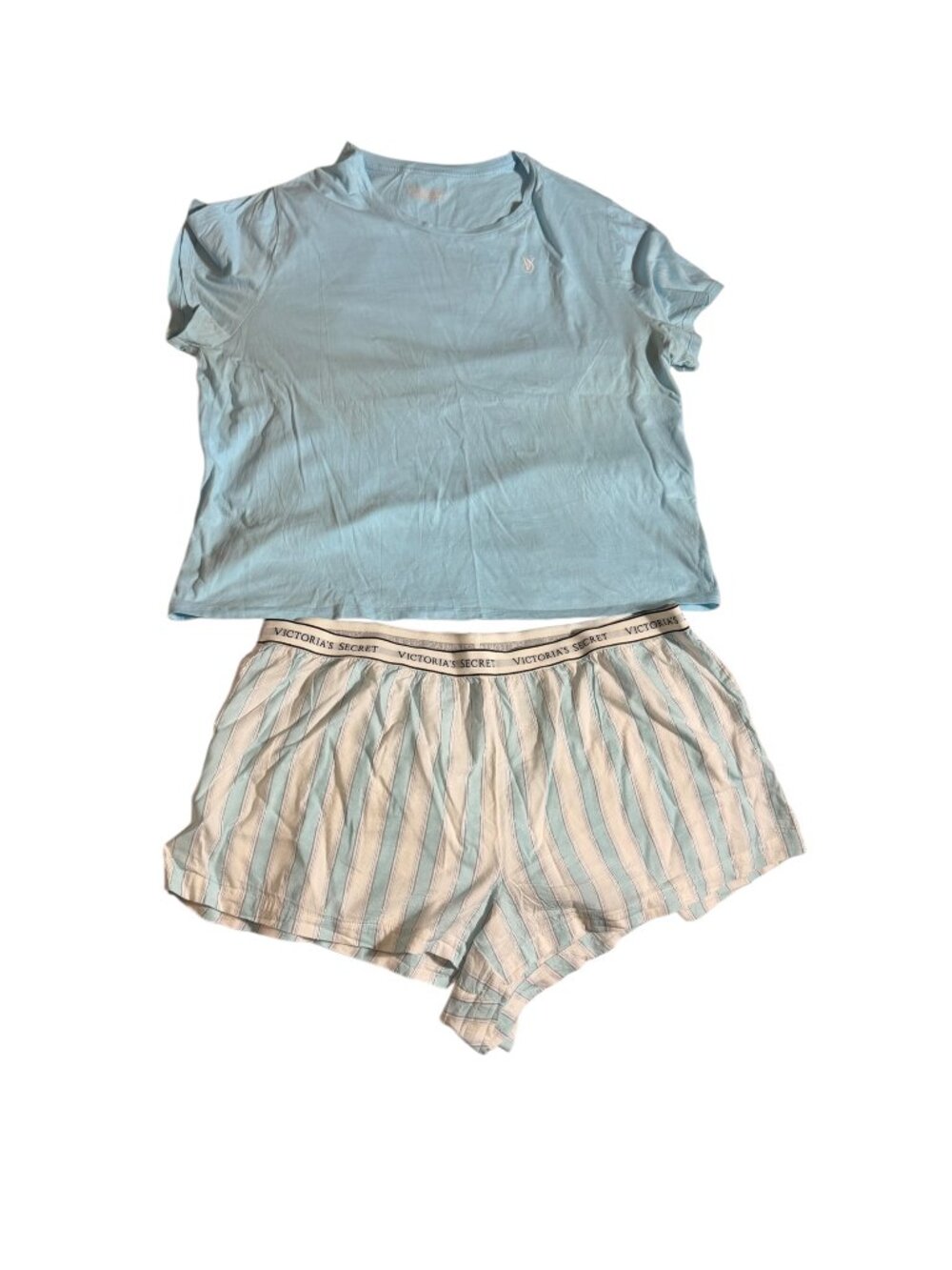 Victoria's Secret Blue/White Pajama Short Set, XXL